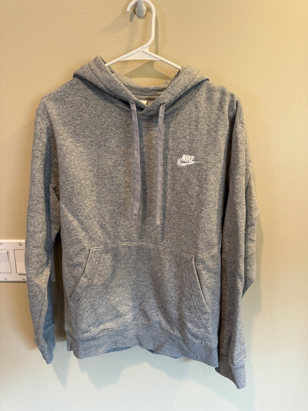 Nike Gray Pullover Hoodie with White Swoosh